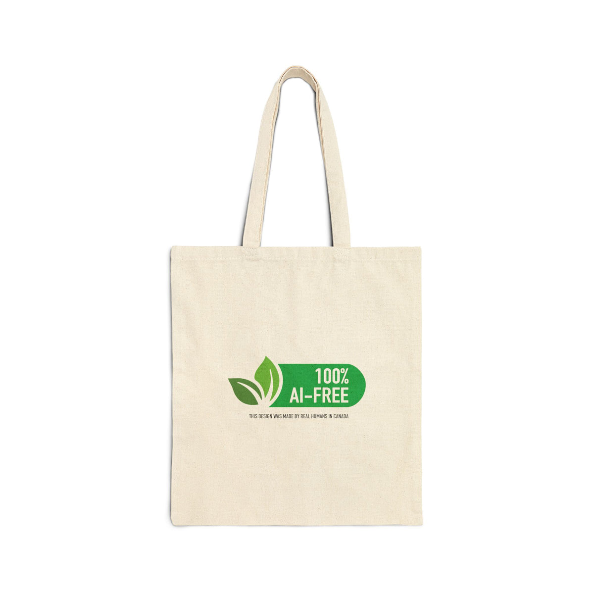 Canvas Tote Bag — "AI-Free Is The New Organic" Eco-Friendly Market Tote