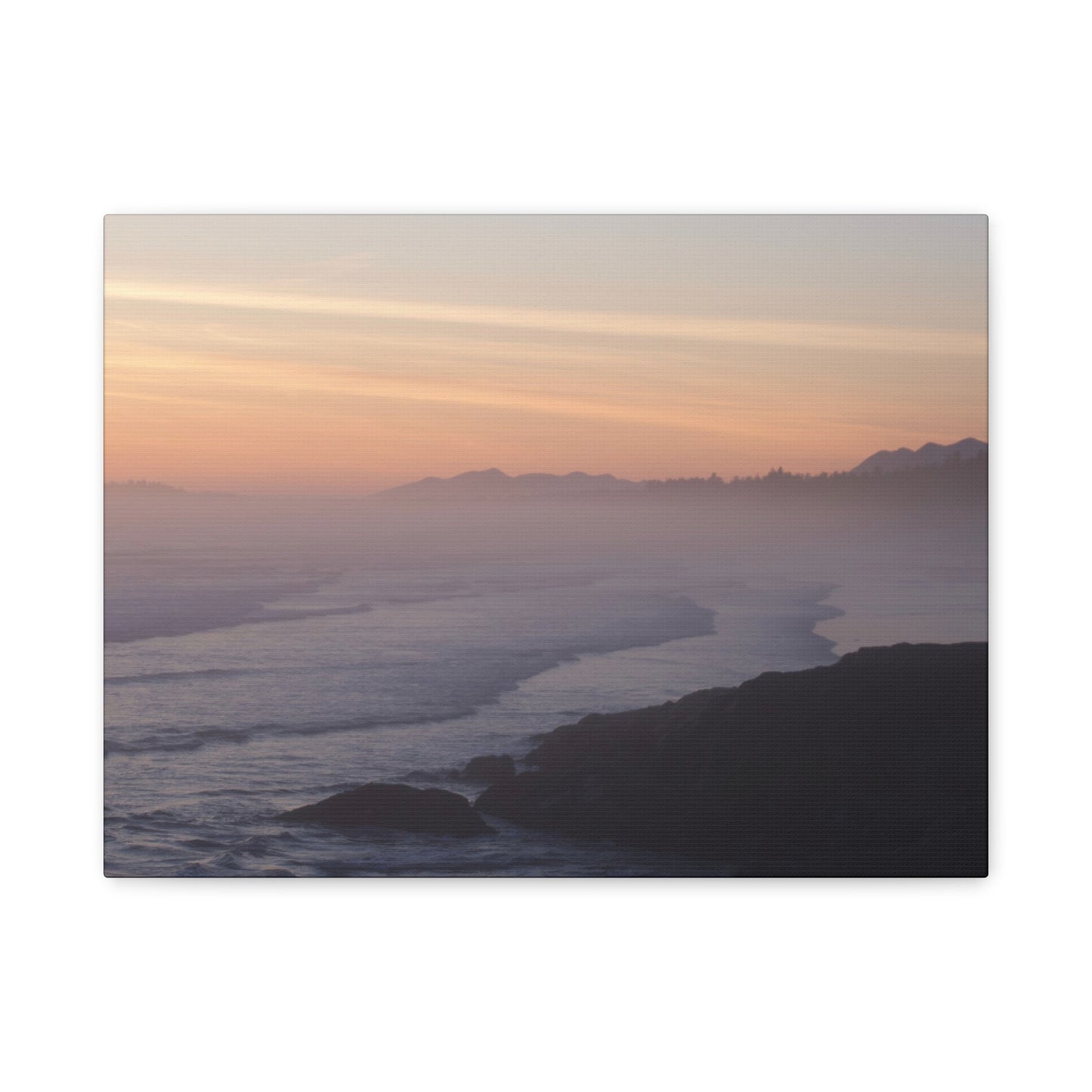 Tofino Long Beach Sunset Matte Canvas Print — Full-Wrap Stretched 1.25"