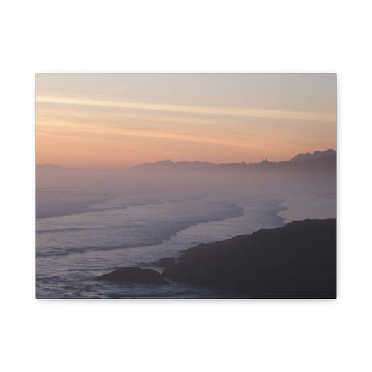 Tofino Long Beach Sunset Matte Canvas Print — Full-Wrap Stretched 1.25"