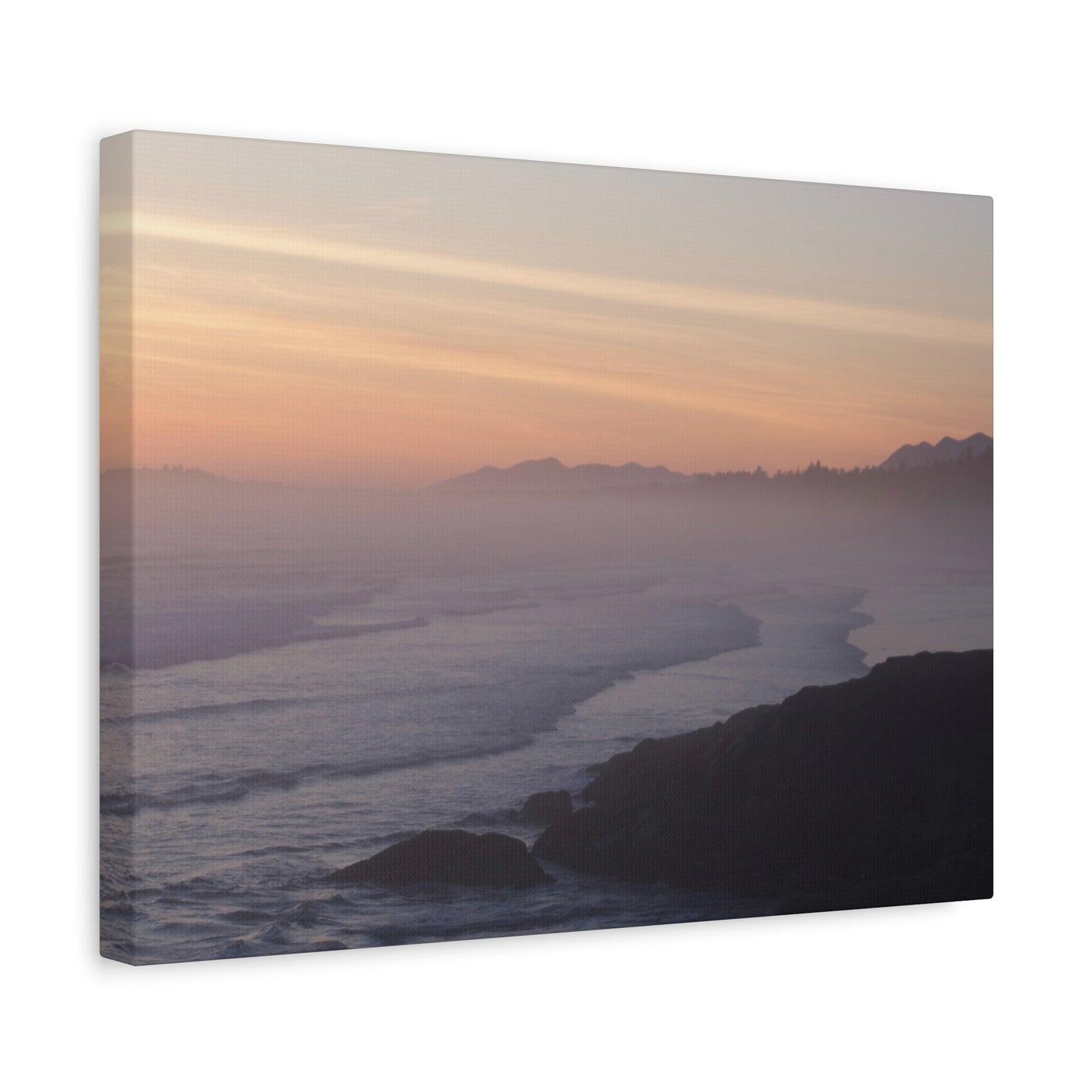 Tofino Long Beach Sunset Matte Canvas Print — Full-Wrap Stretched 1.25"